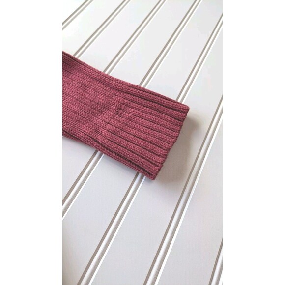 Bass Women's Cardigan Size Medium Hooded Button Up Cable Knit Long Raspberry - Picture 8 of 12